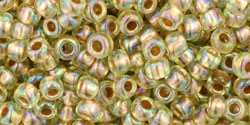 cc998 - toho beads 8/0 gold-lined rainbow light jonquil (10g)