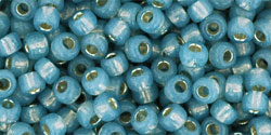 cc2102 - toho beads 8/0 silver lined milky montana blue (10g)