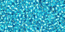 cc23b - Toho beads 15/0 silver lined dark aquamarine (5g)
