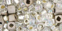 cc3201 - Toho beads mix junpaku - crystal/silver (10g)