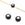 Beads wholesaler  - Glass Bead flat Round Black With Star Golden 8mm - Hole 0.8mm (2)