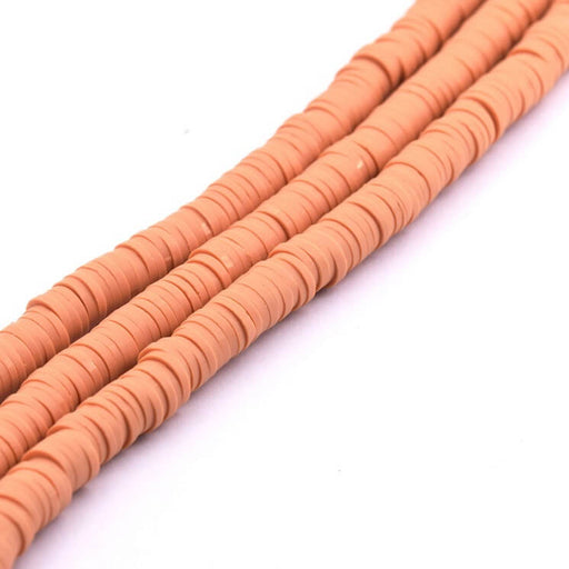 Heishi bead 6x0.5-1mm - orange-beige polymer clay (1 strand - 44cm)