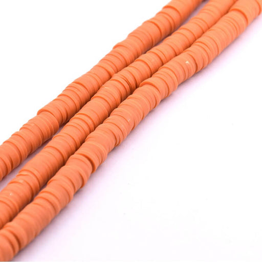 Buy Heishi bead 6x0.5-1mm - pumpkin orange polymer clay (1 strand - 39cm)