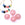 Beads wholesaler  - Ethnic glass donut wheel bead - pink 7.5-8mm (4)