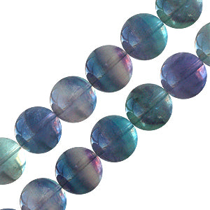 Rainbow fluorite round beads 10mm strand (1)