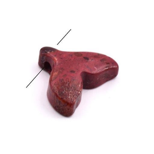 Buy Whale Tail Pendant Carved Red Jasper Pendant 15x13mm - Hole: 1mm (1)