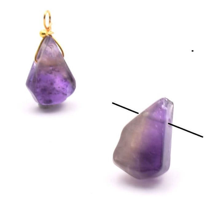 Drop Pendant Amethyst Flat 12x9mm - Hole: 0.8mm (1)