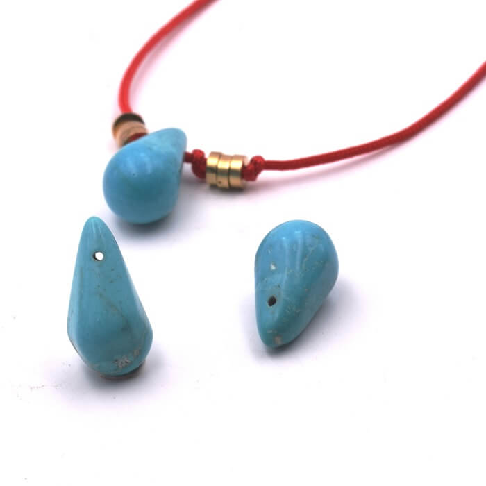 Drop Pendant Imitation Turquoise - 18x9mm - Hole: 1mm (2)