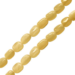 Yellow jade nugget beads 4x6mm strand (1)