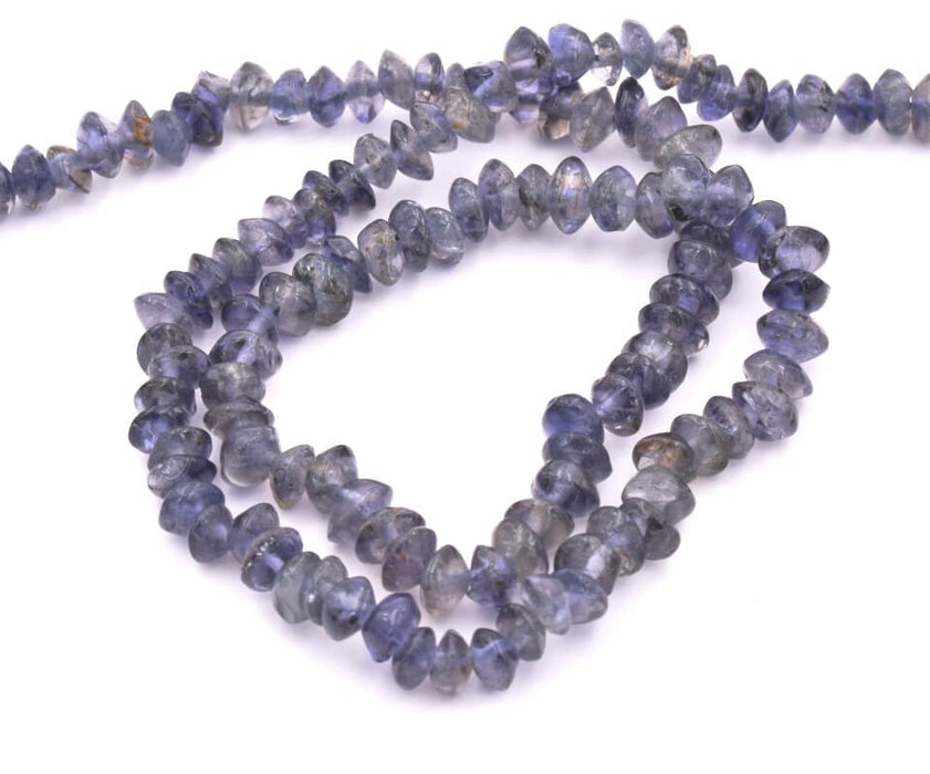 Heishi Beads Iolite Bicone chips 3mm, Hole 0.5mm, 43cm (1 strand)