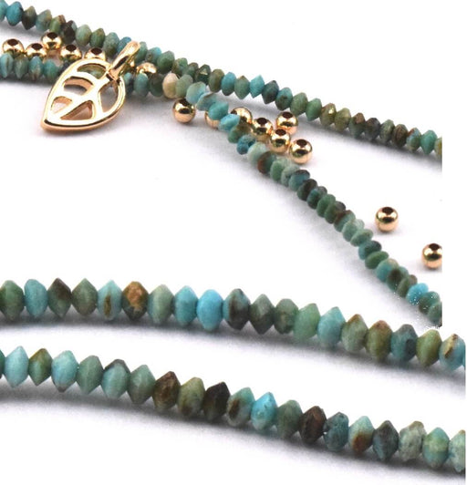 African Turquoise Bicones Heishi chips Beads 1,8mm - 39cm (1 strand)