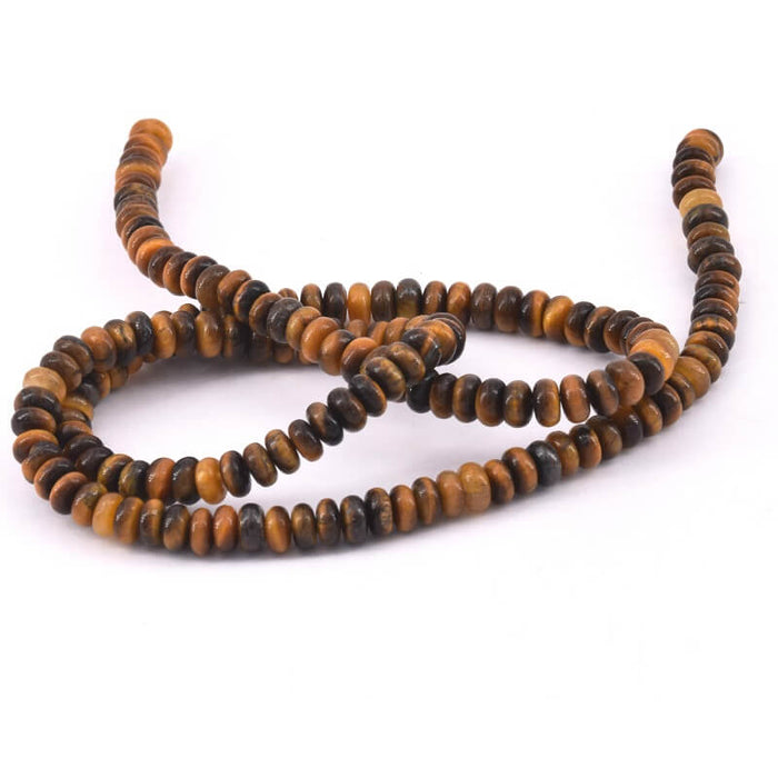 Rondelle Beads Tiger Eye 4x2mm - hole: 0.8mm 1 strand (1)