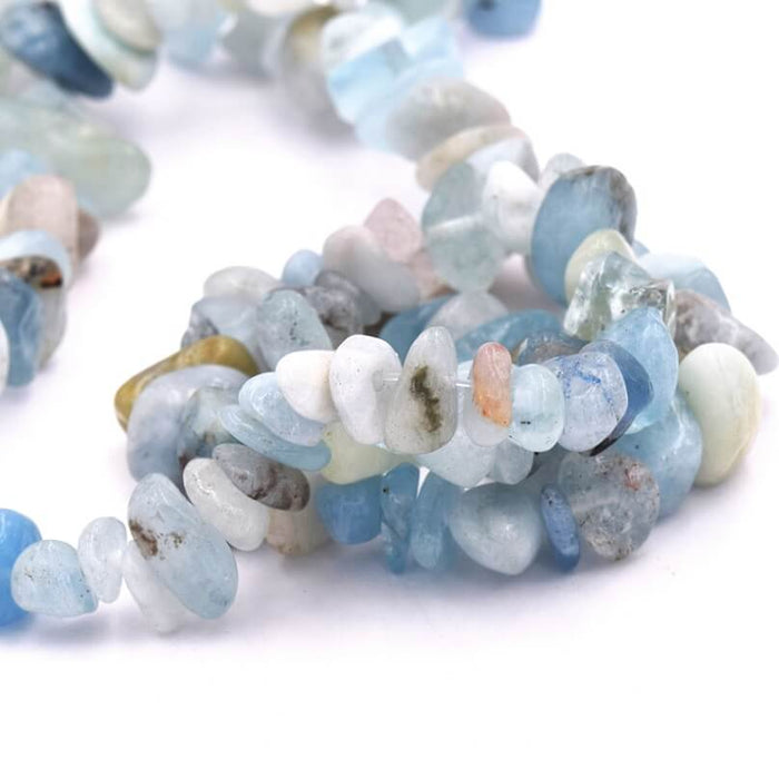 Chips Beads Aquamarine 6-10mm - hole: 1mm (1)