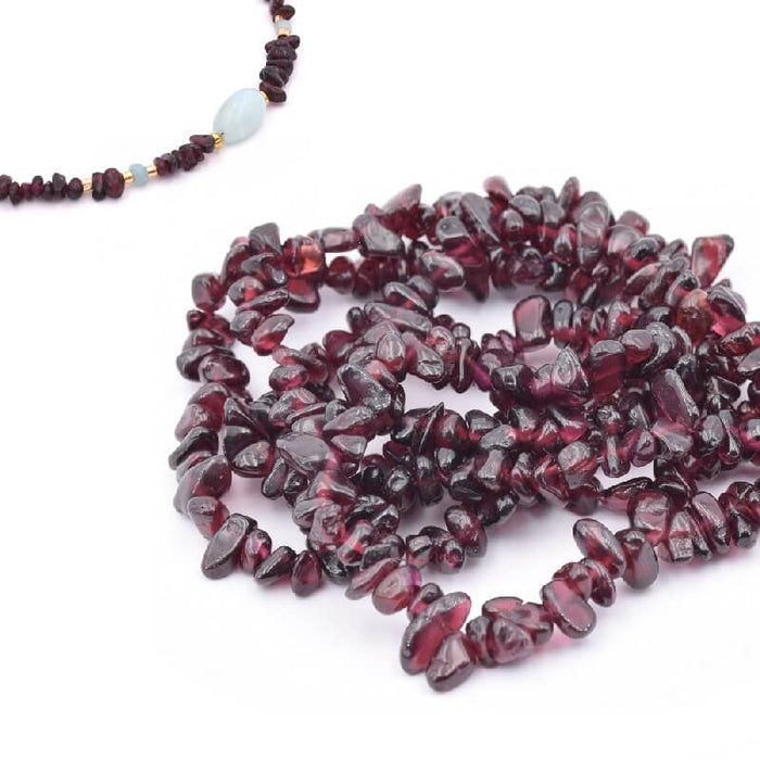 Chips Garnet 5-8mm - trou: 0,8mm (1-40cm)