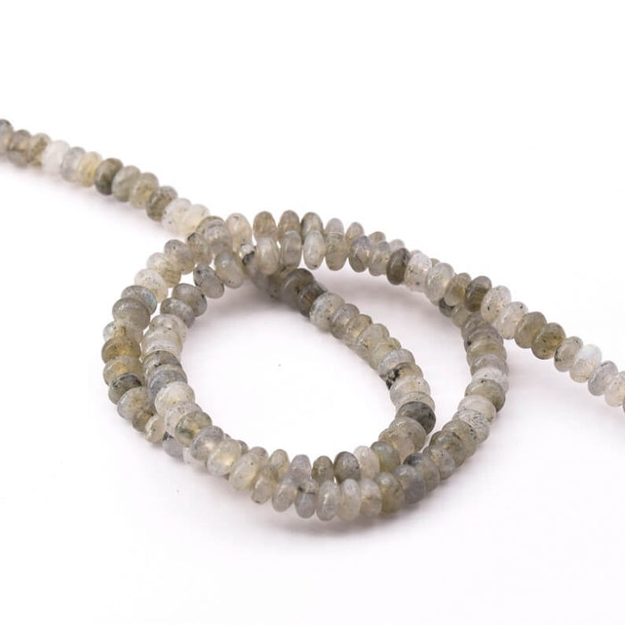 Rondelle Beads Donuts Labradorite 4x2mm, hole: 0,8mm (1 strand 38cm)