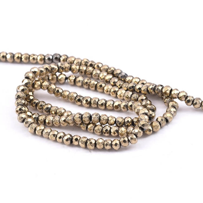 Rondelle Beads Faceted Light Bronze Hematite - 3x2mm (1 Strand-37cm)