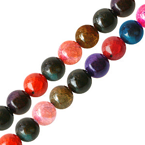 Multicolour fire agate round beads 4mm strand (1)