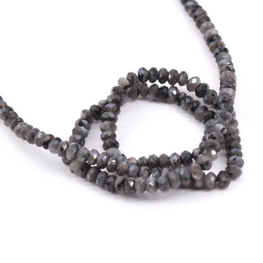 Rondelle Beads Faceted Dark Labradorite- 4x2mm (1 Strand-38cm)