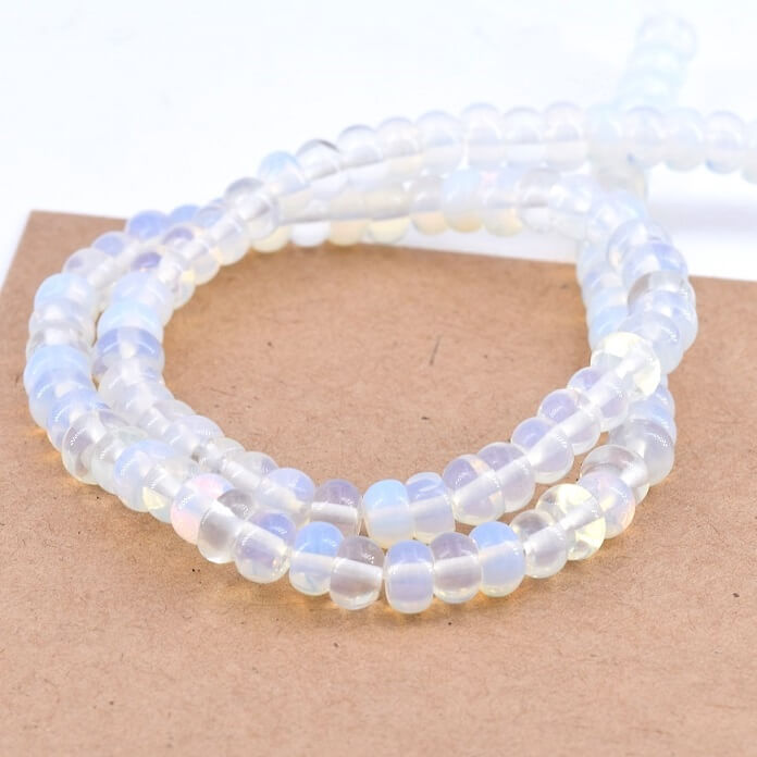 Rondelle Donut Beads Opalite - 6x4mm - Hole: 1mm (1 strand-36cm)