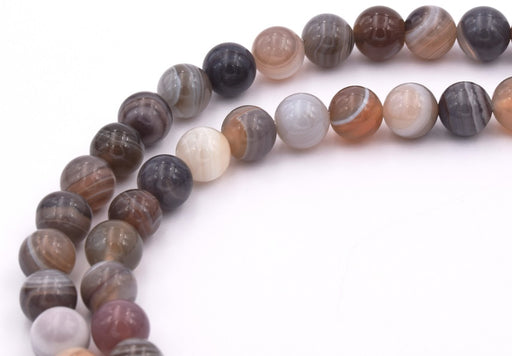 Buy African Agate Round Beads 8mm -Hole: 1mm - 39cm (1 strand)