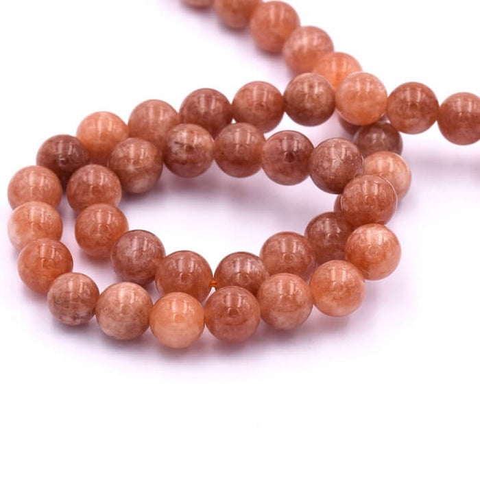 Round bead Sunstone 8mm - Hole: 1mm (1fil-37cm)