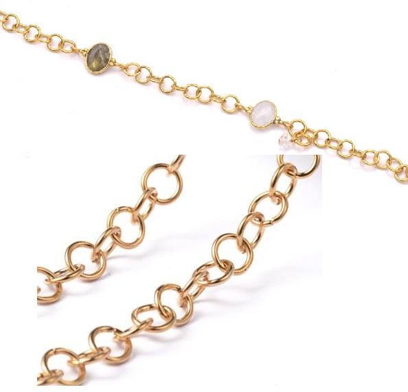 Chain Rolo Steel gold 5x0.8mm (50cm)