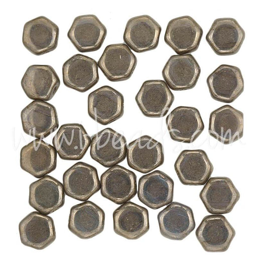 Honeycomb beads 6mm crystal bronze (30)
