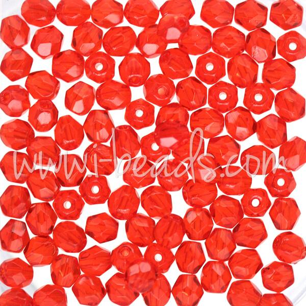 Czech fire-polished beads hyacinth 4mm (100)