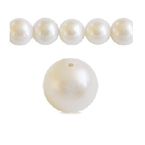 Buy Freshwater pearls potato round shape natural white 6mm (1 strand)