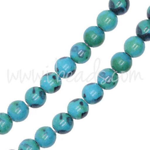 Buy Azurite Chrysocolla round beads 6mm strand (1)