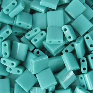 Cc412 - Miyuki tila beads opaque turquoise green 5mm (25 beads)