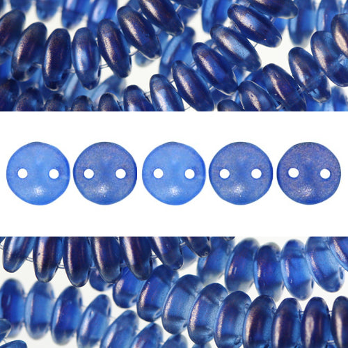 2 holes CzechMates lentil halo ultramarine 6mm (50)