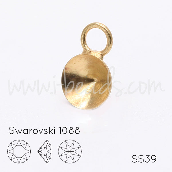 Pendant setting cupped for Swarovski 1088 SS39 gold plated (1)