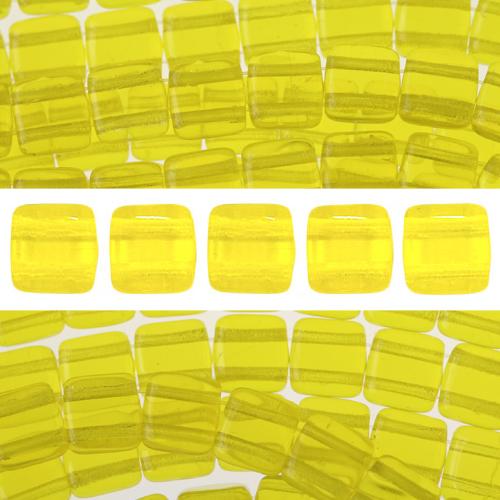 2 holes CzechMates tile bead lemon 6mm (50)