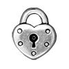 Buy Heart lock charm metal antique silver plated 16.5mm (1)