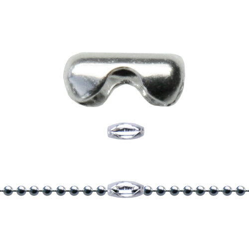 1.5mm ball chain connector metal silver plated 5x2mm (5)