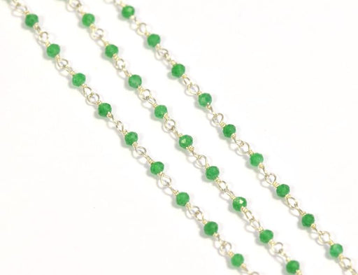 Buy Rosary chain Silver and green onyx 2 mm (10cm)