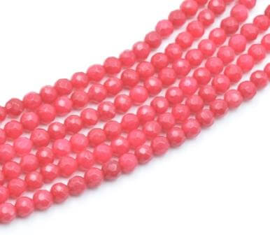 Buy Jade naturel teinté Framboise à facettes, 4mm, trou 1mm env: 90 perles (vente 1 rang)
