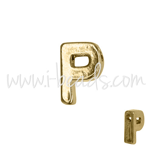 Buy Letter bead P gold plated 7x6mm (1)