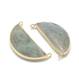 Labradorite pendant gold brass setting 36x20 Hole 2mm - sold per 1