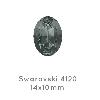 Buy Swarovski 4120 oval fancy stone Black Diamond F 14x10mm (2)