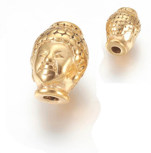 Buddha bead large hole Stainless steel GOLD 13mm (1) hole 3mm