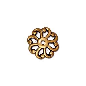 Buy open scalloped bead cap gold plated 12mm (1)