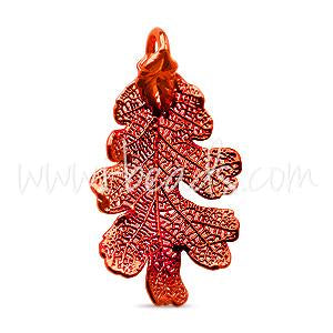 Buy Real lacy oak leaf pendant irridescent copper 50mm (1)