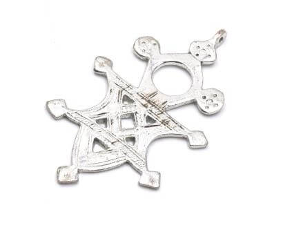 Tuareg Cross Pendant bronze Silver plated 85x50mm (1)