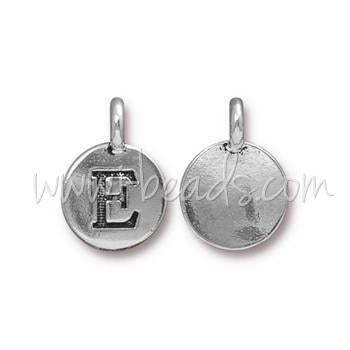 Buy Letter charm E antique silver plated 11mm (1)