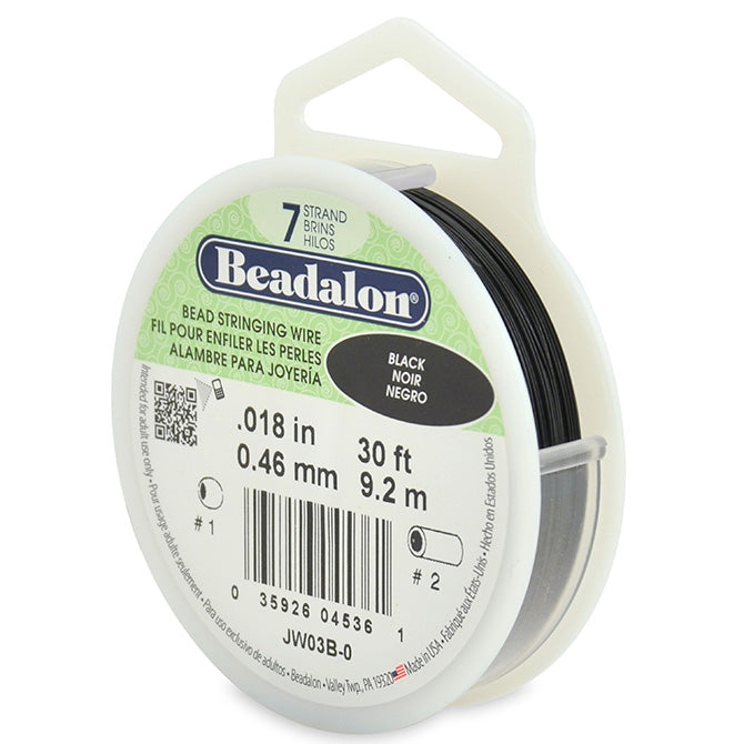 Beadalon bead stringing wire 7 strands black 0.46mm, 9.2m (1)