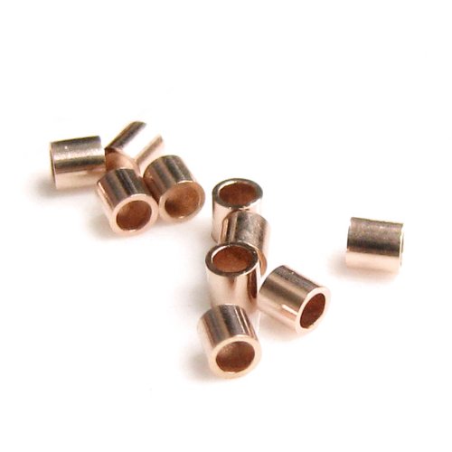 Crimp tubes metal rose gold filled 2mm - ID:1mm (10)