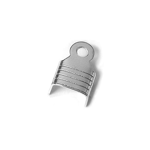 Cord ends fold over metal silver finish 4x5mm (10)