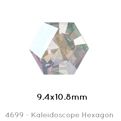 Swarovski 4699 Kaleidoscope Hexagon Crystal AB Foiled 9,4x10,8mm (1)
